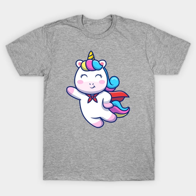 Cute Super Hero Unicorn Flying T-Shirt by Catalyst Labs